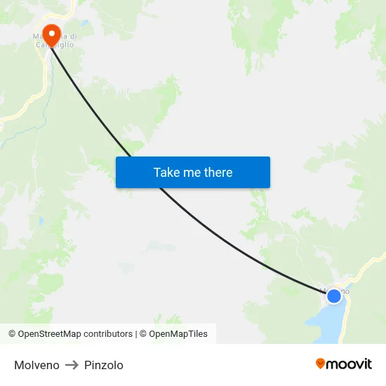 Molveno to Pinzolo map
