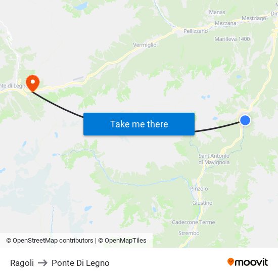 Ragoli to Ponte Di Legno map