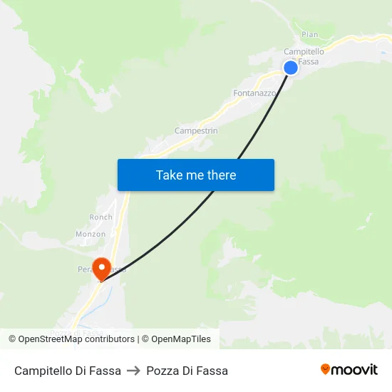 Campitello Di Fassa to Pozza Di Fassa map