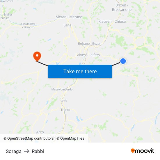 Soraga to Rabbi map