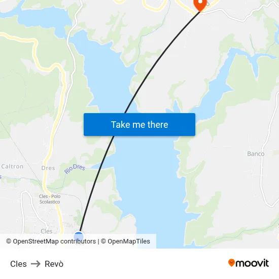 Cles to Revò map