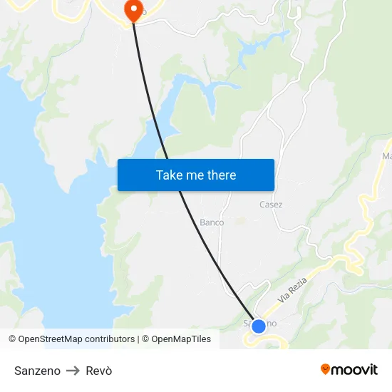 Sanzeno to Revò map