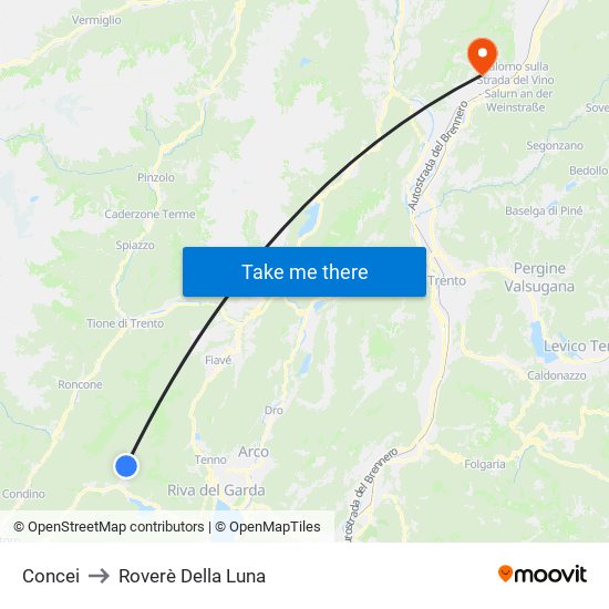 Concei to Roverè Della Luna map