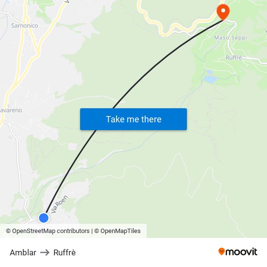 Amblar to Ruffrè map