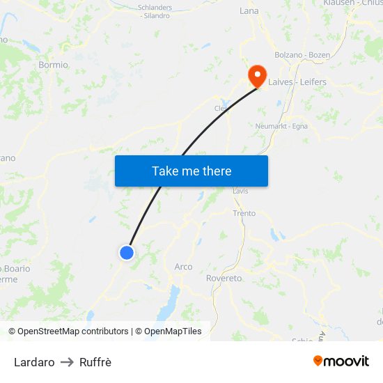 Lardaro to Ruffrè map