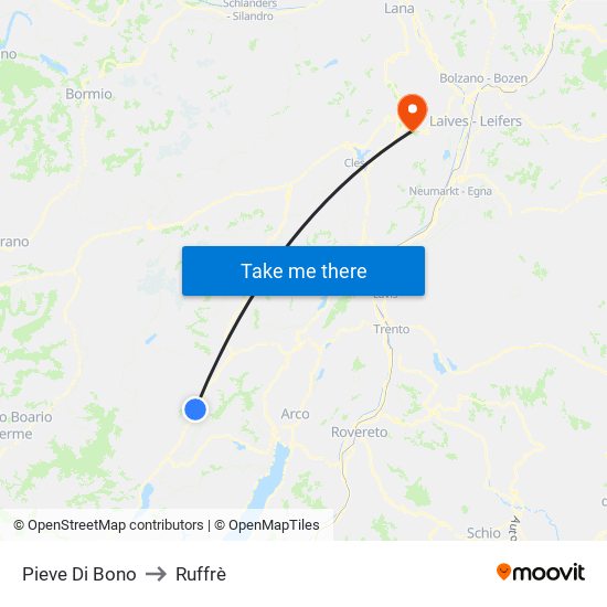 Pieve Di Bono to Ruffrè map