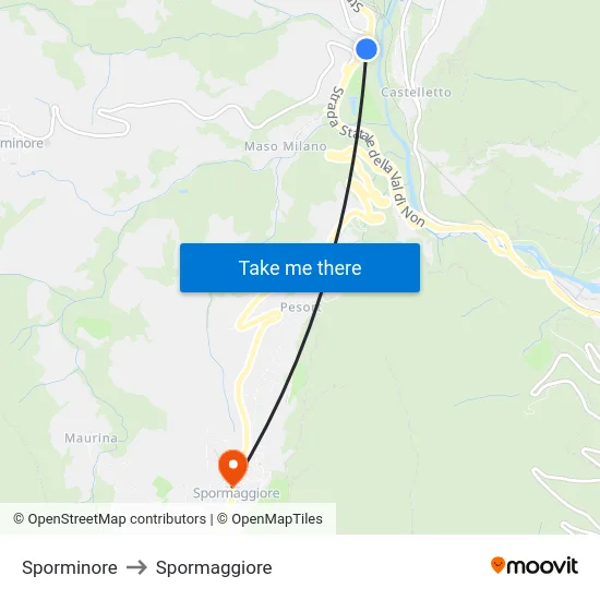 Sporminore to Spormaggiore map