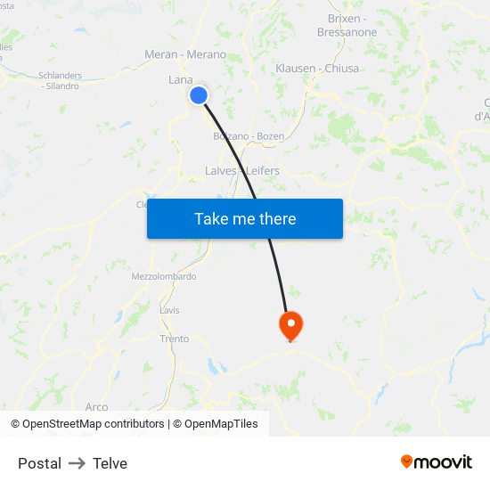 Postal to Telve map