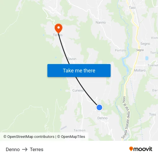 Denno to Terres map