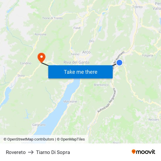 Rovereto to Tiarno Di Sopra map