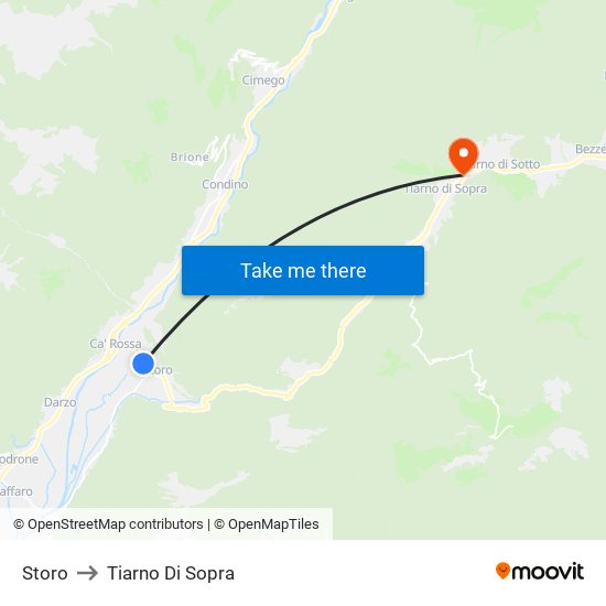 Storo to Tiarno Di Sopra map