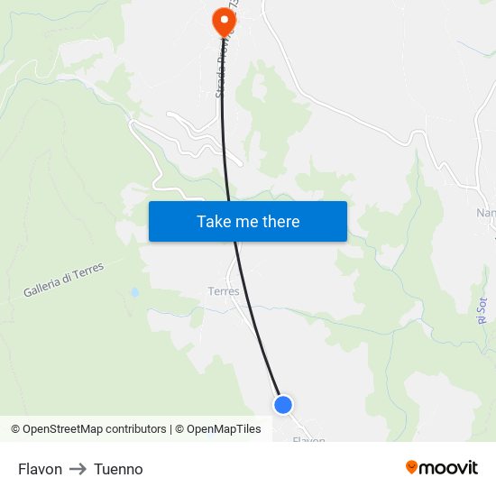 Flavon to Tuenno map