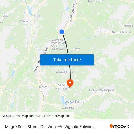 Magrè Sulla Strada Del Vino to Vignola-Falesina map