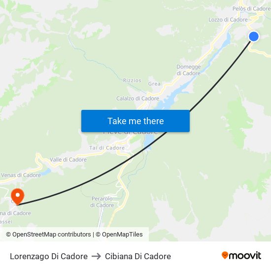 Lorenzago Di Cadore to Cibiana Di Cadore map
