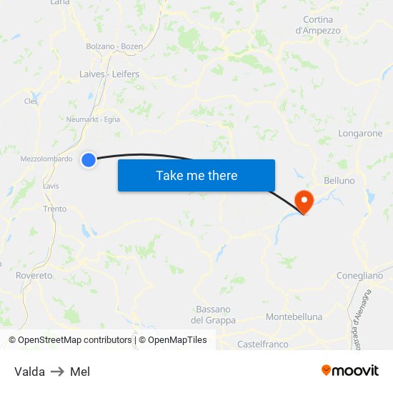 Valda to Mel map