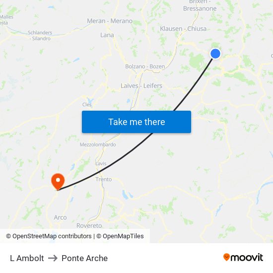 L Ambolt to Ponte Arche map