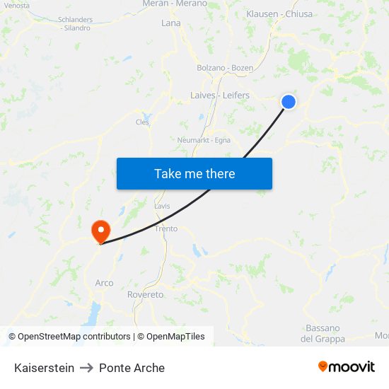 Kaiserstein to Ponte Arche map