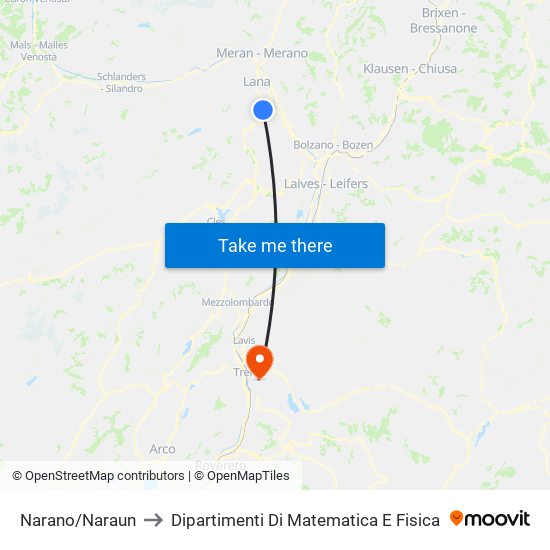 Narano/Naraun to Dipartimenti Di Matematica E Fisica map