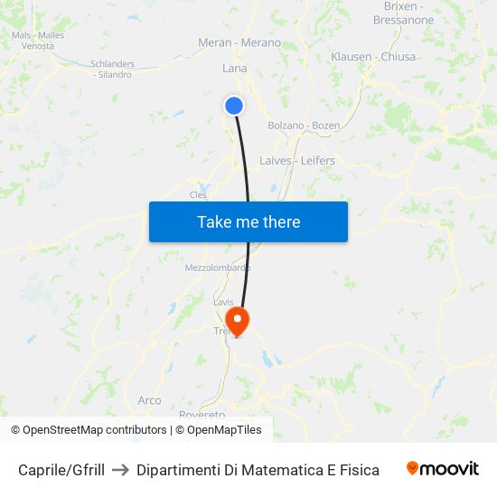 Caprile/Gfrill to Dipartimenti Di Matematica E Fisica map