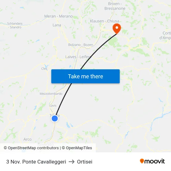 November 3rd Cavalleggeri Bridge to Ortisei map