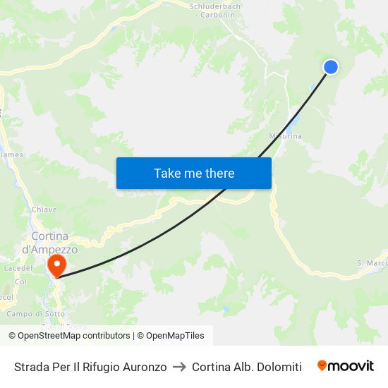Strada Per Il Rifugio Auronzo to Cortina Alb. Dolomiti map