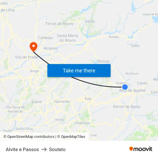 Alvite e Passos to Soutelo map