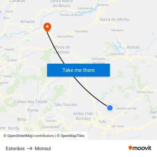 Estorãos to Monsul map