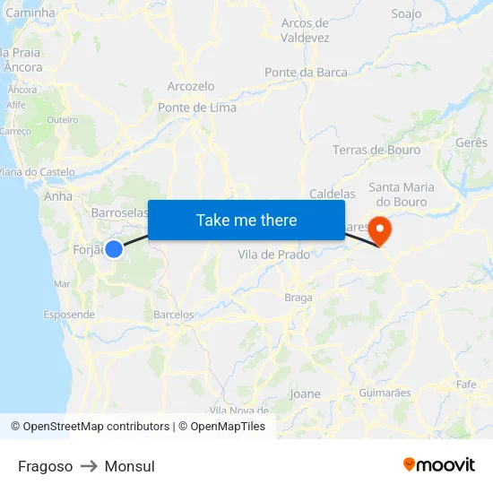 Fragoso to Monsul map