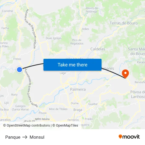 Panque to Monsul map