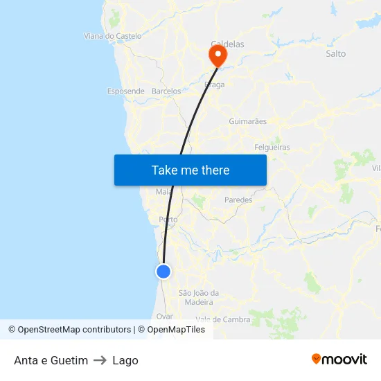 Anta e Guetim to Lago map