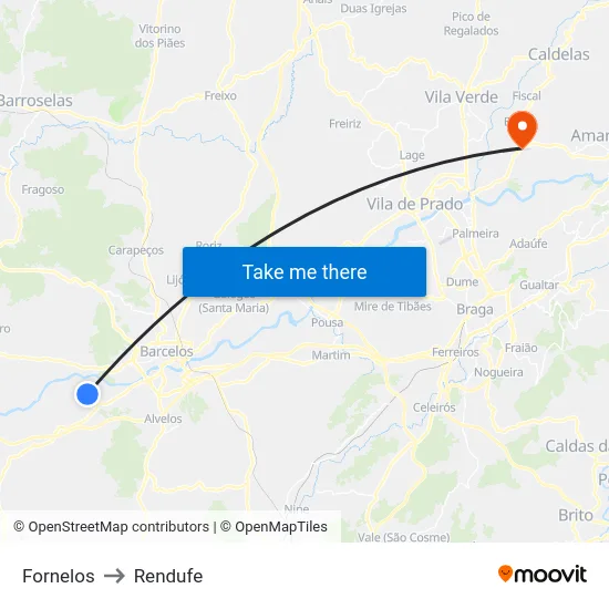Fornelos to Rendufe map