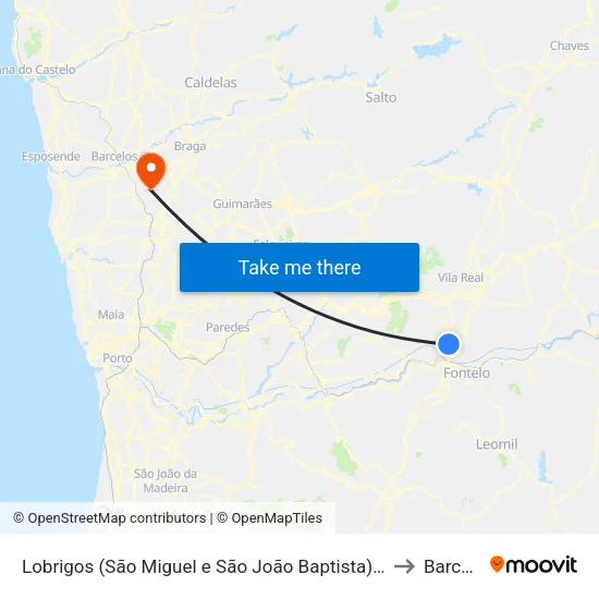 Lobrigos (São Miguel e São João Baptista) e Sanhoane to Barcelos map