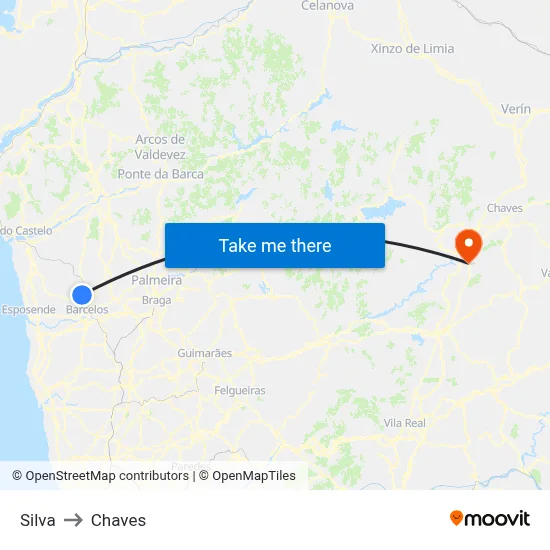 Silva to Chaves map