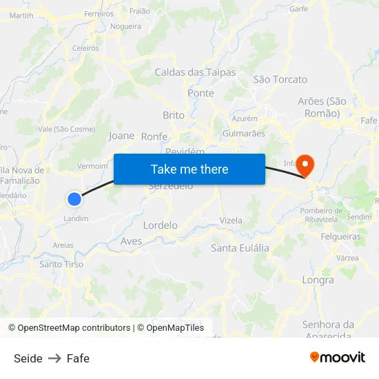 Seide to Fafe map