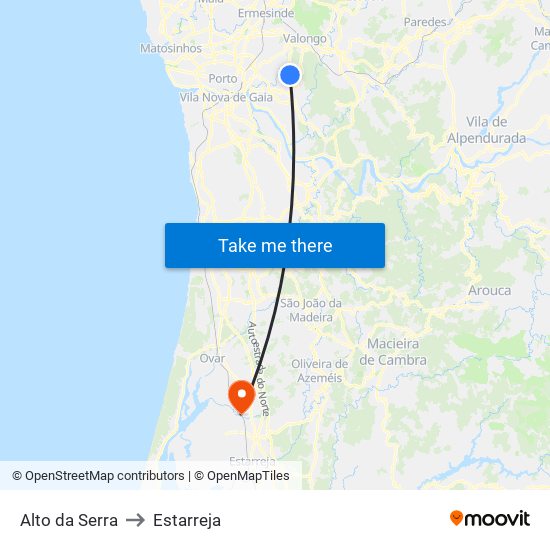 Alto da Serra to Estarreja map