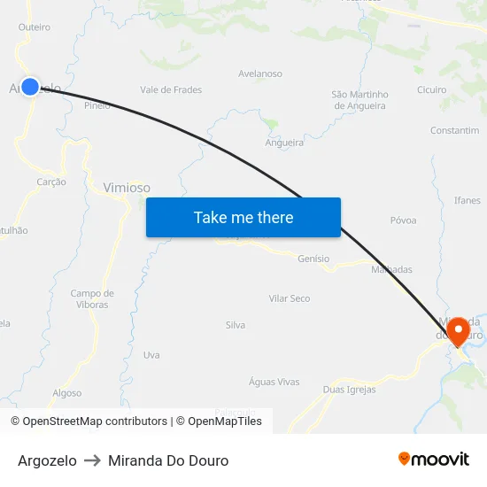 Argozelo to Miranda Do Douro map