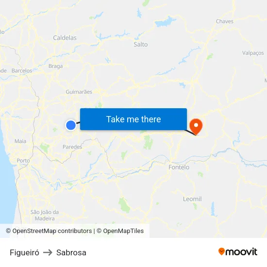 Figueiró to Sabrosa map