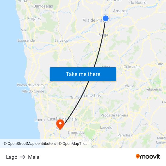 Lago to Maia map