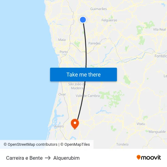 Carreira e Bente to Alquerubim map