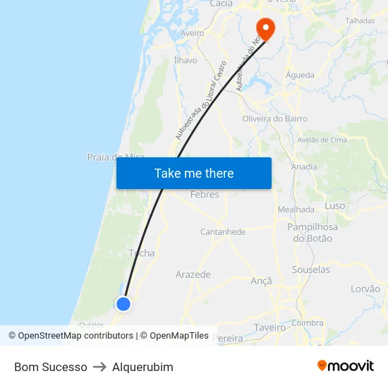 Bom Sucesso to Alquerubim map