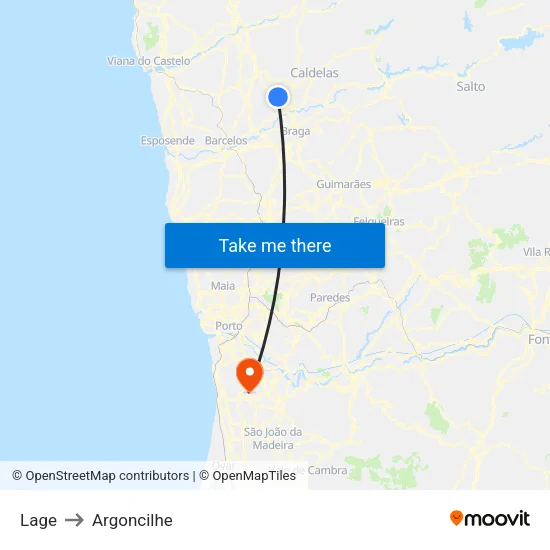 Lage to Argoncilhe map