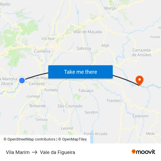Vila Marim to Vale da Figueira map