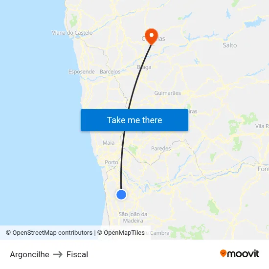 Argoncilhe to Fiscal map