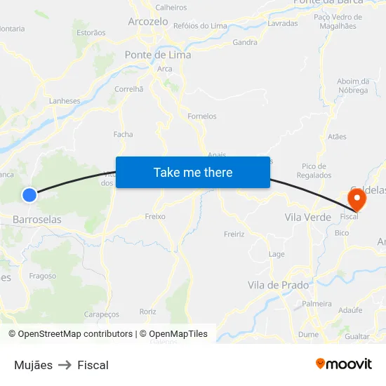 Mujães to Fiscal map