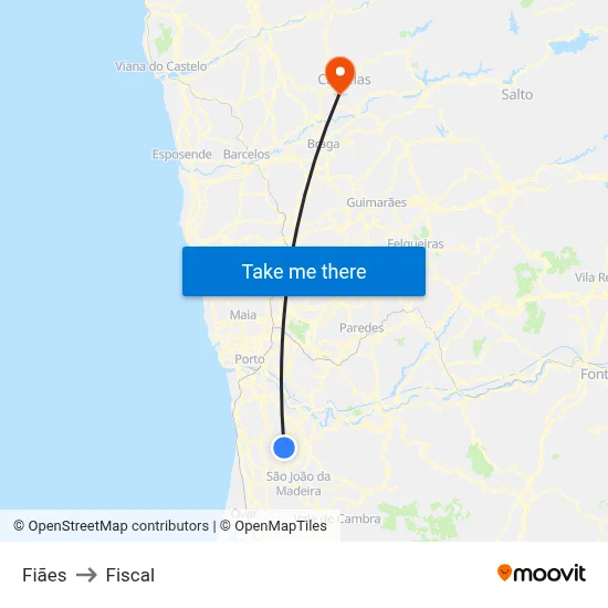 Fiães to Fiscal map