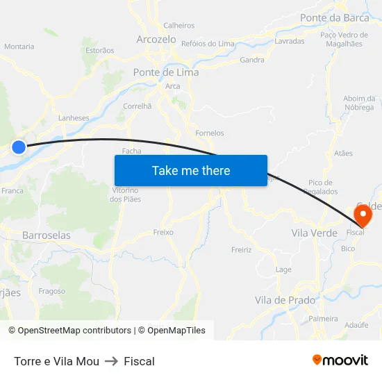 Torre e Vila Mou to Fiscal map
