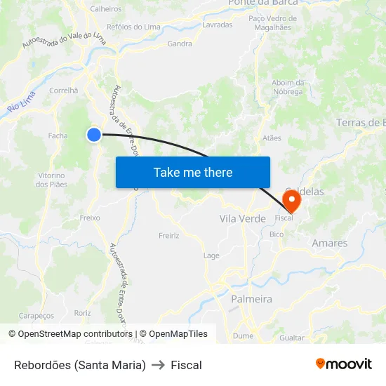Rebordões (Santa Maria) to Fiscal map