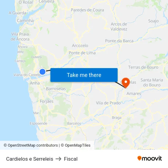 Cardielos e Serreleis to Fiscal map