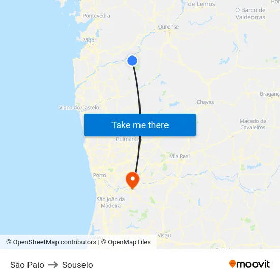 São Paio to Souselo map
