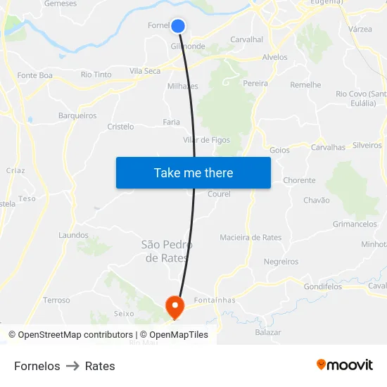 Fornelos to Rates map